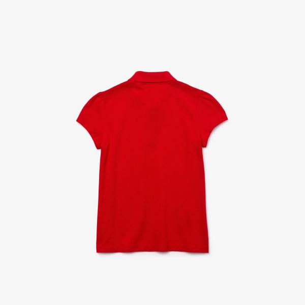 Lacoste Scalloped Collar Mini Piqué Polo Shirt - Polo Dětské Červené | CZ-qWaRni